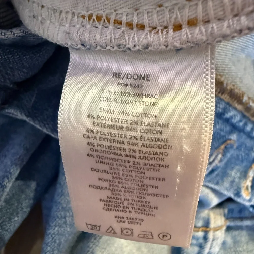 Re/Done Womens 26 90's High Rise Ankle‎ Crop Jeans